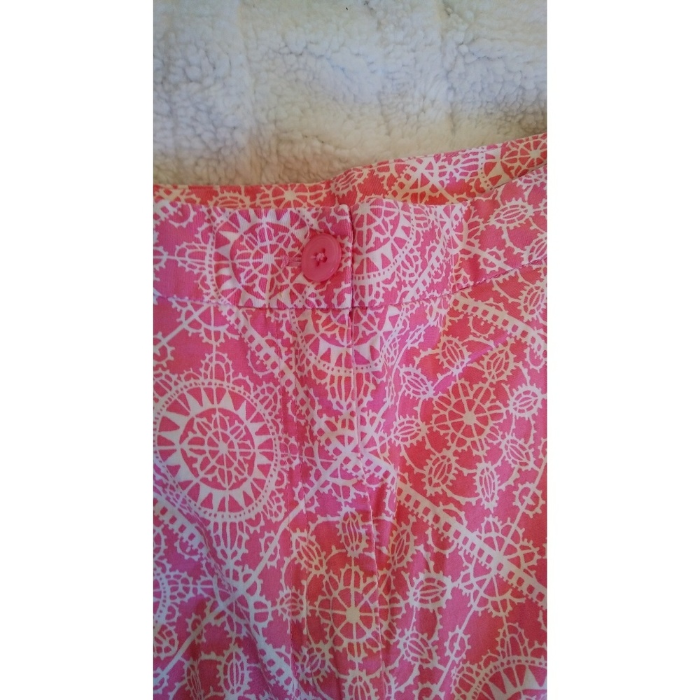 Talbots Pink Patterned Stretch Capris - image 4